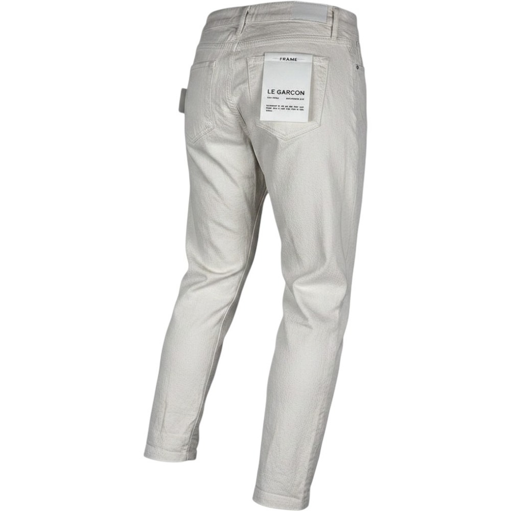 FRAME Le Garçon Mid Rise Straight Cotton Linen Jeans Natural Heather Size 30 NWT - Picture 6 of 16